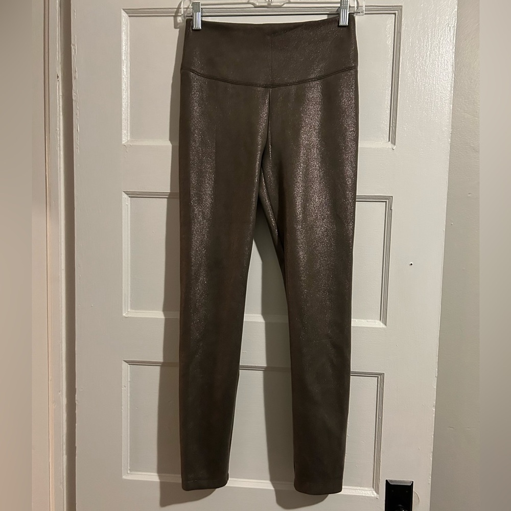 White House Black Market Shimmering Bronze Runway Leggings